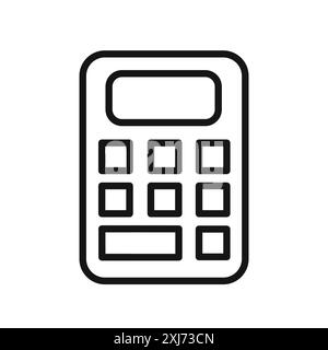 Calculator icon vector line logo mark or symbol set collection outline style Stock Vector