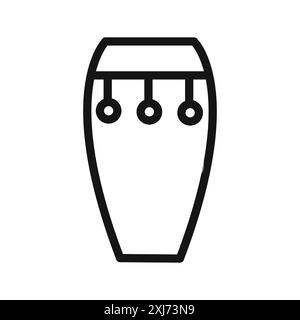 Conga drum icon vector line logo mark or symbol set collection outline style Stock Vector