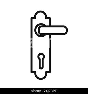 Door knob icon (2) vector line logo mark or symbol set collection outline style Stock Vector