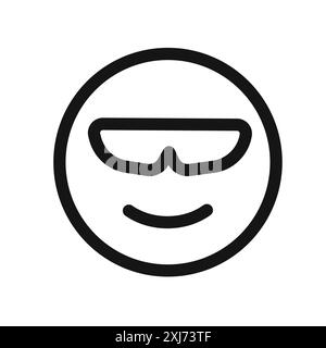 Cool Emoji Icon vector line logo mark or symbol set collection outline style Stock Vector