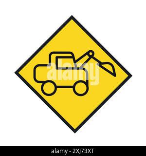 Excavator Icon vector line logo mark or symbol set collection outline style Stock Vector