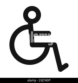 Disability Wheel Chair Icon vector line logo mark or symbol set collection outline style Stock Vector