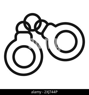 Handcuffs icon vector line logo mark or symbol set collection outline style Stock Vector