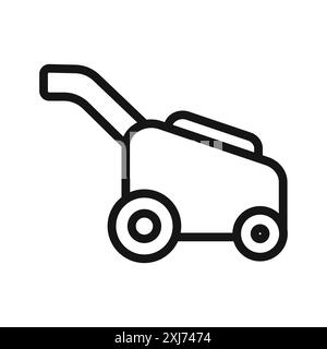 Lawn mower icon vector line logo mark or symbol set collection outline style Stock Vector