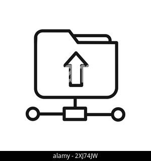 FTP navigate up icon vector line logo mark or symbol set collection outline style Stock Vector