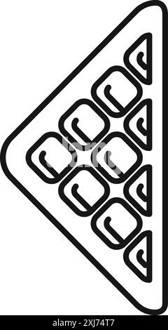 Triangle shaped ice cube tray making perfect cubes for cocktails or other beverages Stock Vector