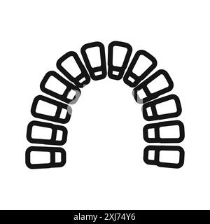 lingual braces icon vector line logo mark or symbol set collection outline style Stock Vector