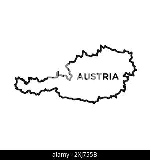 map of Austria icon vector line logo mark or symbol set collection outline style Stock Vector