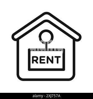 House rent icon vector line logo mark or symbol set collection outline style Stock Vector