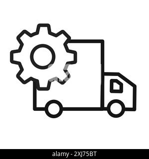 logistics management icon vector line logo mark or symbol set collection outline style Stock Vector