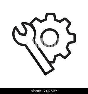 mechanic settings icon vector line logo mark or symbol set collection outline style Stock Vector