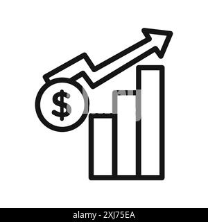 Rise price icon vector line logo mark or symbol set collection outline style Stock Vector