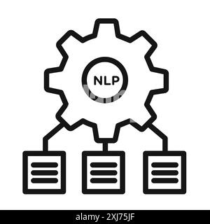 NLP icon vector line logo mark or symbol set collection outline style Stock Vector