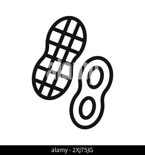 Peanut icon vector line logo mark or symbol set collection outline style Stock Vector