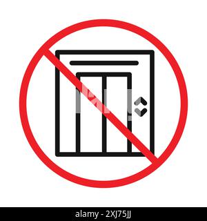 No Elevator Sign icon vector line logo mark or symbol set collection outline style Stock Vector