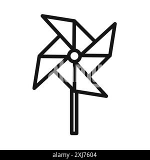 paper Windmill icon vector line logo mark or symbol set collection outline style Stock Vector