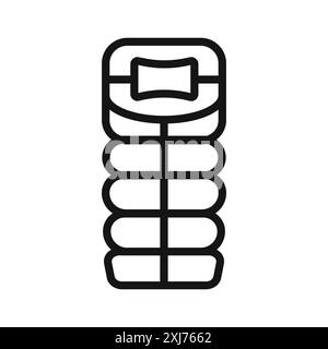 Sleeping bag icon vector line logo mark or symbol set collection outline style Stock Vector