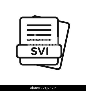 SVI File Document Icon vector line logo mark or symbol set collection outline style Stock Vector