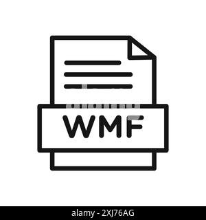 WMF File Document Icon vector line logo mark or symbol set collection outline style Stock Vector