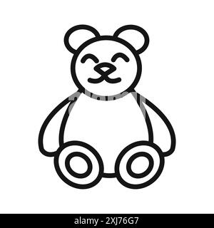 Teddy bear icon vector line logo mark or symbol set collection outline style Stock Vector