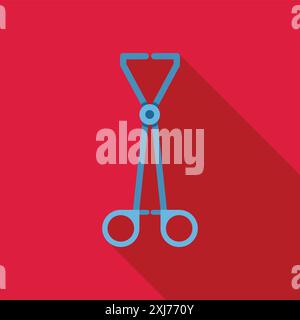 Stylized depiction of a medical clamp, commonly used by surgeons and medical professionals during procedures Stock Vector