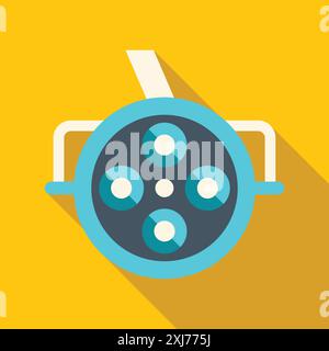 Modern medical equipment providing bright light for doctors working in a hospital operating room Stock Vector