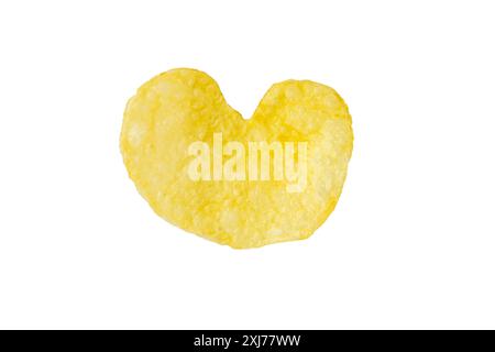 heart shape potato chips isolated on white background with clipping path Stock Photo