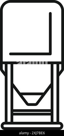 Line drawing of a grain silo storing harvested crops on a farm Stock Vector