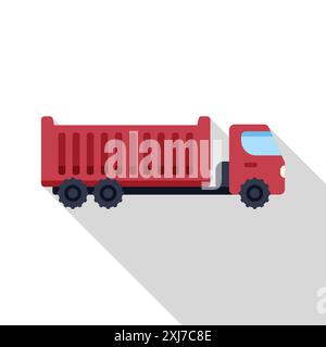 Red tipper truck transporting building materials for construction industry Stock Vector