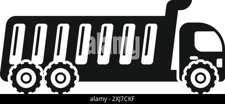 Black silhouette of a tipper lorry carrying building materials Stock ...