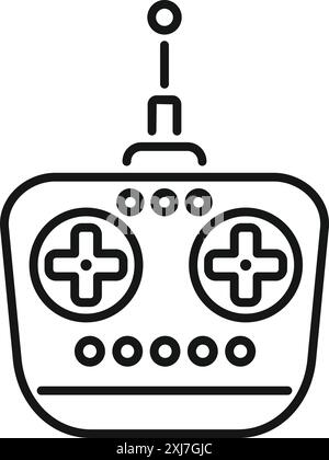 Remote control with antenna transmitting signals for seamless operation of a drone or vehicle Stock Vector