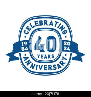 40th Anniversary Celebration Logo Design Template. 40th Anniversary Vector and Illustration. Stock Vector