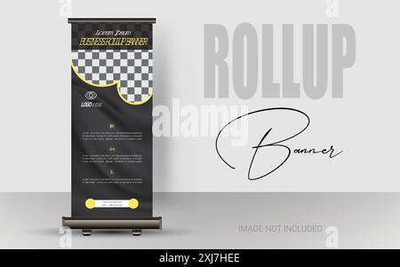 Business Agency Roll-Up Design. Product sale poster. Banner Template. Company presentation and brochure. Stock Vector