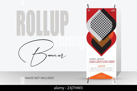 Business Agency Roll-Up Design. Product sale poster. Banner Template. Company presentation and brochure. Stock Vector