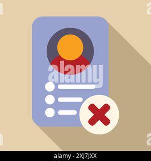 Deleting user profile, removing account, access denied, invalid profile, cyber security concept Stock Vector