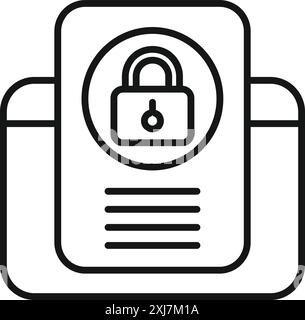 Mobile phone with lock icon representing secure access to personal information Stock Vector
