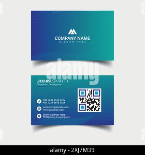 Professional business card design with minimal color. Compatible for business and personal use or commercial usage. Stock Vector