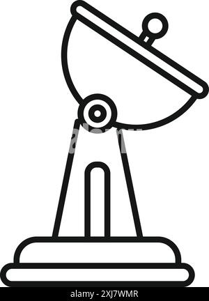 Satellite dish is receiving signal from space on white background Stock Vector