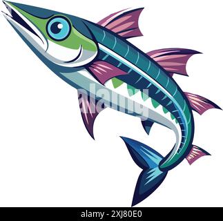barracuda fish vector design illustration Stock Vector
