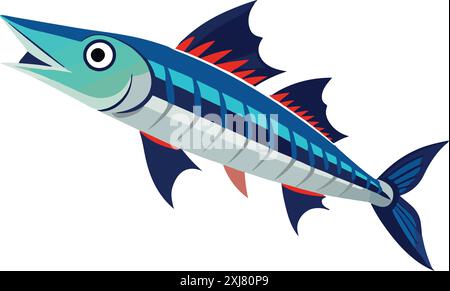 barracuda fish vector design illustration Stock Vector
