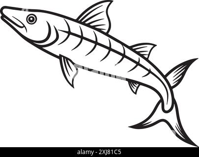 Anchovy fish silhouette isolated on white, animal anchovy natural logo vector icon silhouette Stock Vector
