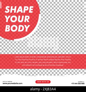 Gym Fitness Social Media Post Template Stock Vector