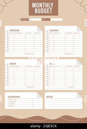 Elegant vector budget planner template Stock Vector