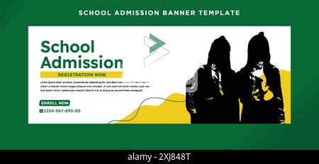 School admission banner template design Stock Vector