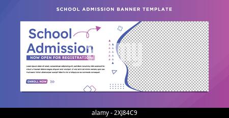 School admission banner template design Stock Vector