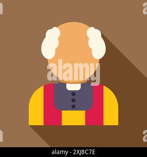 Simple yet dignified illustration of a senior catholic priest in traditional attire Stock Vector