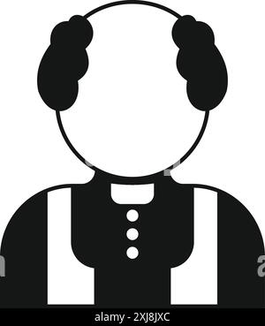 Simple icon of an old male priest wearing cassock and clerical collar Stock Vector