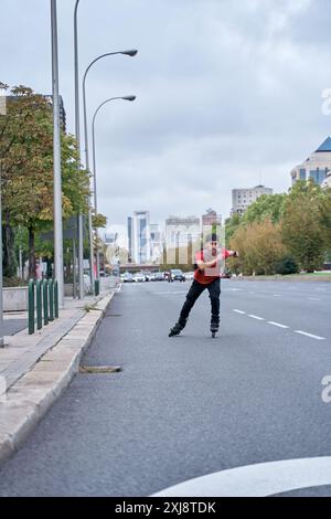 Person Riding Roler Skates Person riding roller skates outdoors, top view Stock Photo - Alamy