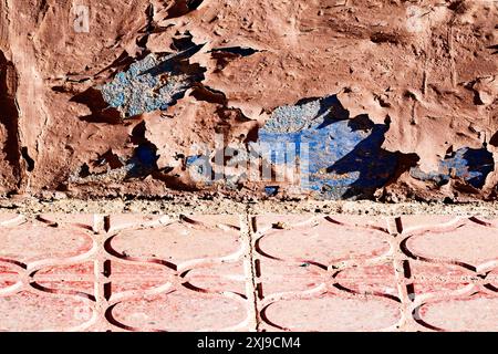 brown wall peeling in Alhambra Stock Photo