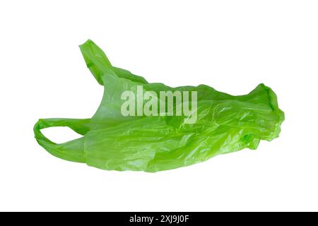 green plastic bag isolated on white background with clipping path Stock Photo
